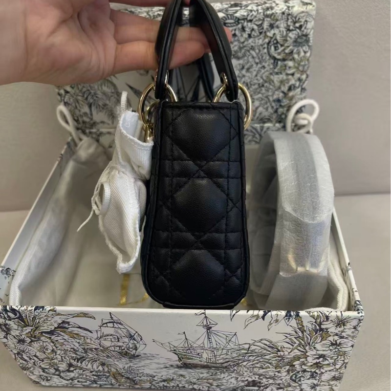 閒置❤️Dior/迪奧 micro lady 黑色金扣 戴妃包-3