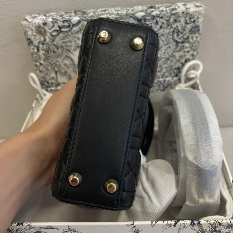 閒置❤️Dior/迪奧 micro lady 黑色金扣 戴妃包-4