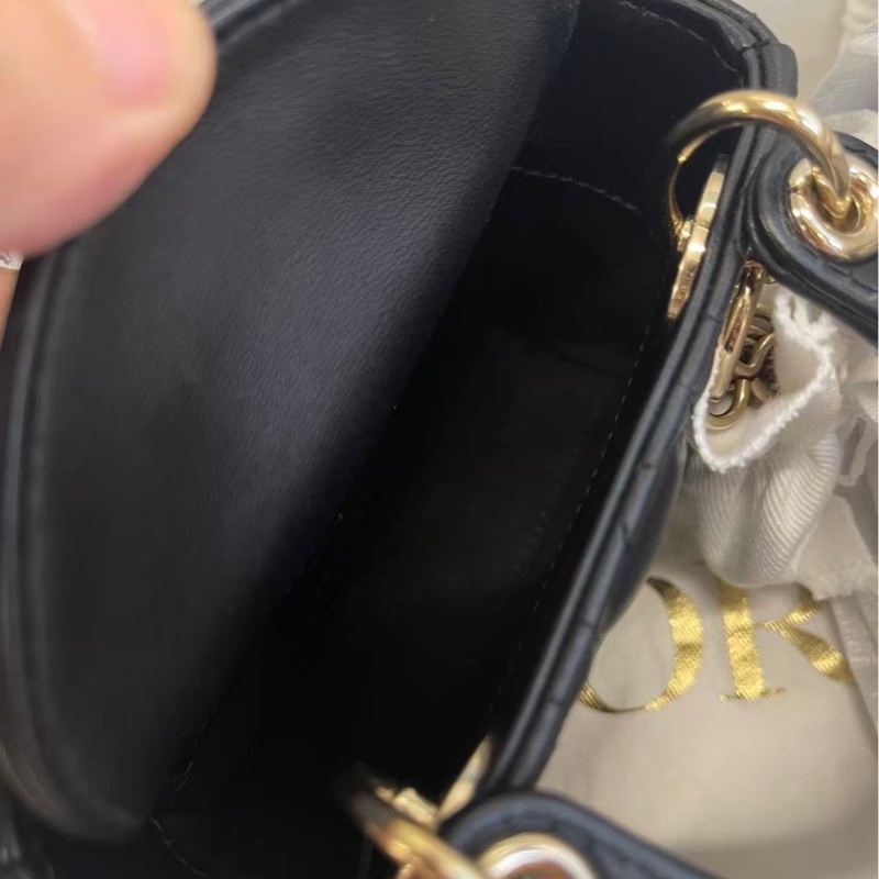 閒置❤️Dior/迪奧 micro lady 黑色金扣 戴妃包-5