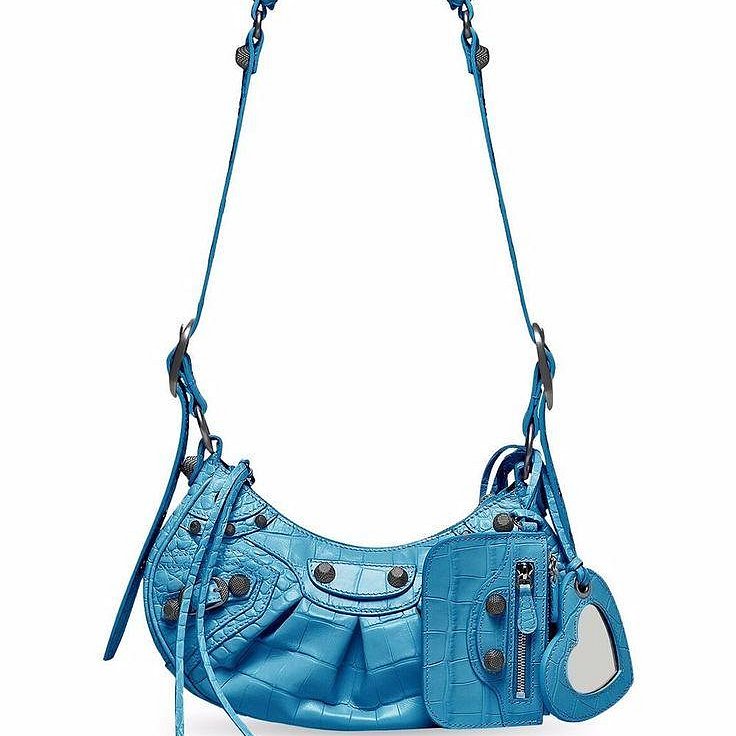 💎Han's house精品服飾💎BALENCIAGA 巴黎世家 小羊皮 鱷魚壓紋 671309 CAGOLE 三合一 肩背包 單肩包 原價83000-5