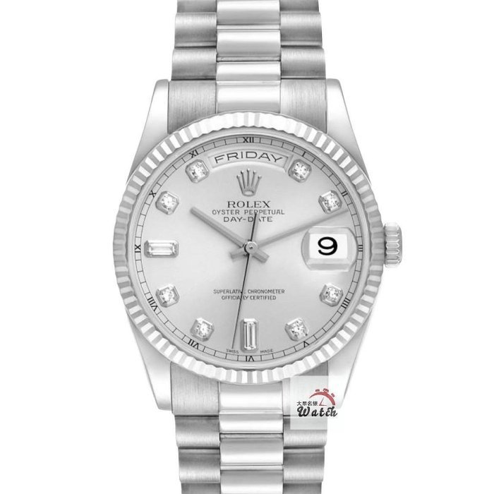 【大眾名錶】ROLEX 勞力士 118239 Day-Date 蠔式日誌 新包台 6.9T鑽石面盤 G165-0
