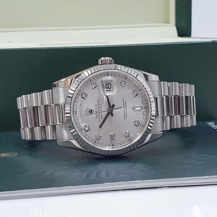 【大眾名錶】ROLEX 勞力士 118239 Day-Date 蠔式日誌 新包台 6.9T鑽石面盤 G165-2