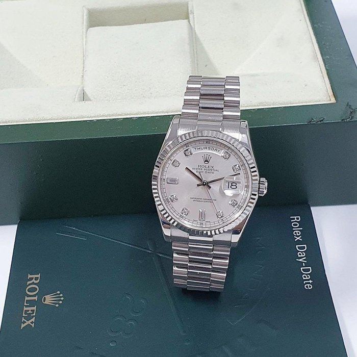 【大眾名錶】ROLEX 勞力士 118239 Day-Date 蠔式日誌 新包台 6.9T鑽石面盤 G165-3