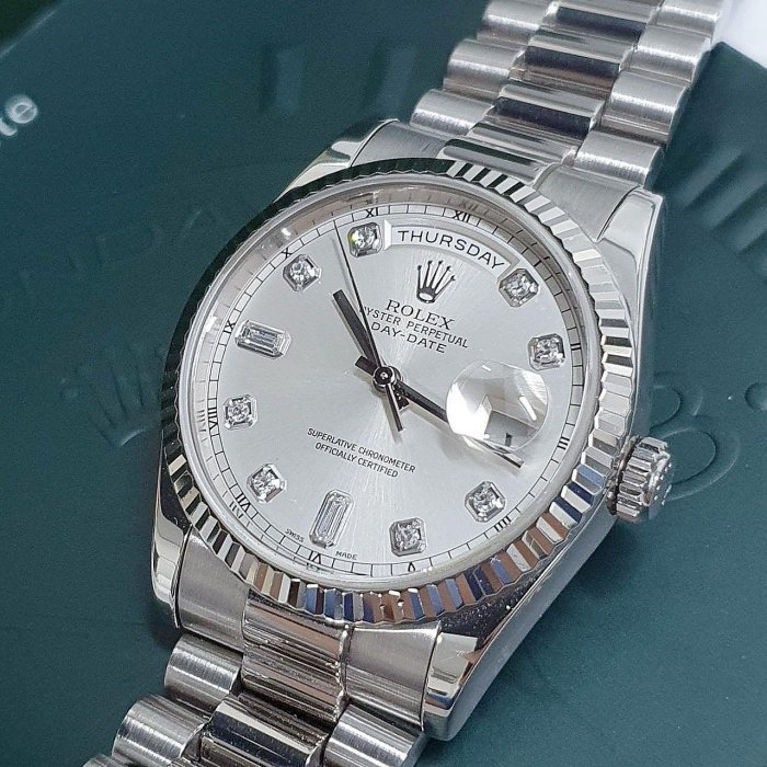 【大眾名錶】ROLEX 勞力士 118239 Day-Date 蠔式日誌 新包台 6.9T鑽石面盤 G165-8