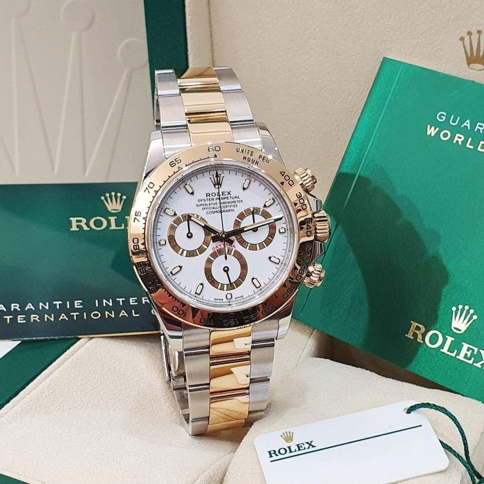【大眾名錶】ROLEX 勞力士 116503 Daytona 2022/12綠卡 半金迪通拿 白色面盤 錶扣原廠膠膜 B1212-3