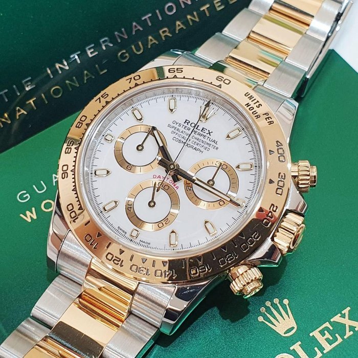 【大眾名錶】ROLEX 勞力士 116503 Daytona 2022/12綠卡 半金迪通拿 白色面盤 錶扣原廠膠膜 B1212-8