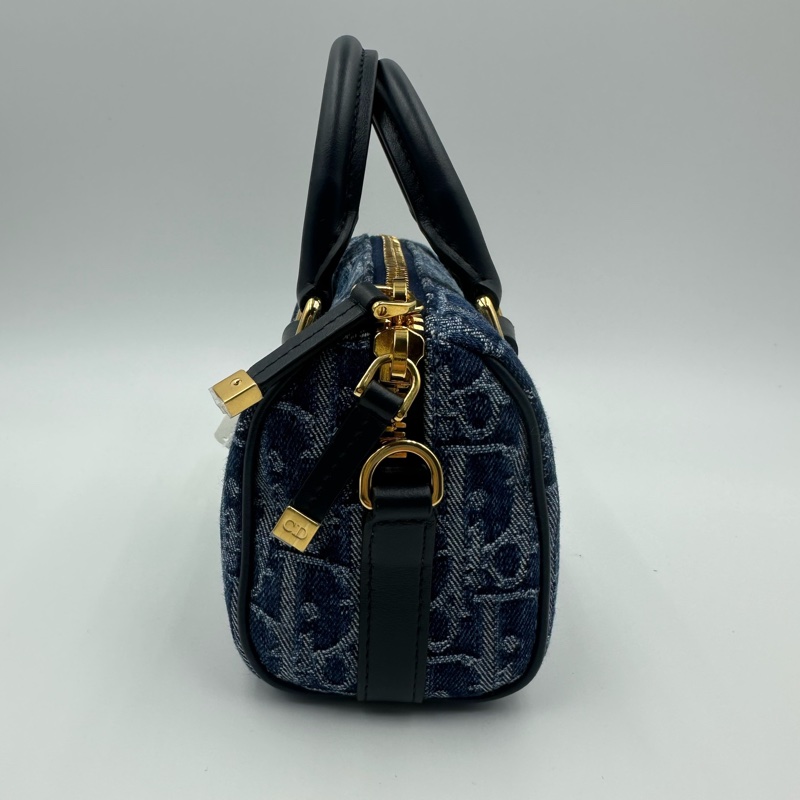 迪奧/Dior Dior Groove 16 丹寧 Denim老花迷你手袋 藍色-1