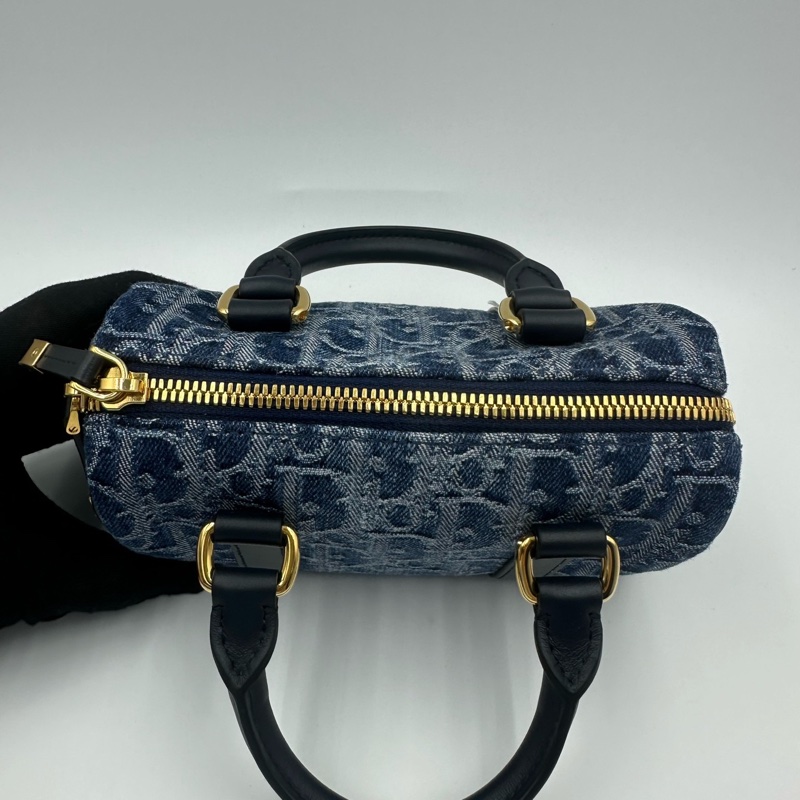 迪奧/Dior Dior Groove 16 丹寧 Denim老花迷你手袋 藍色-3