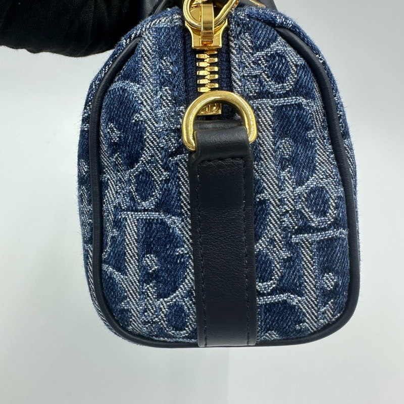 迪奧/Dior Dior Groove 16 丹寧 Denim老花迷你手袋 藍色-5
