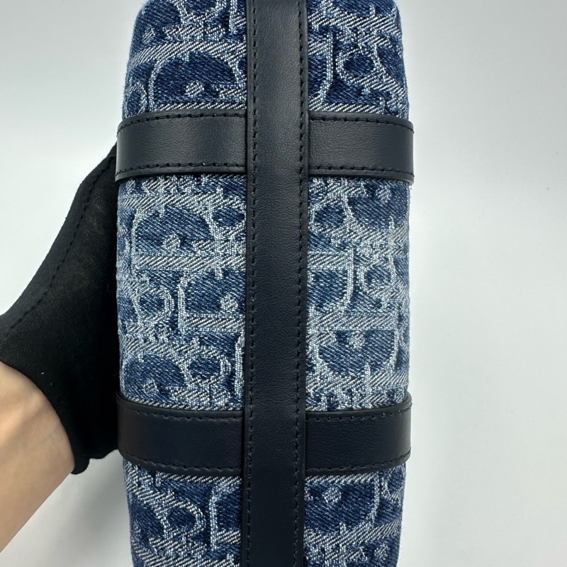 迪奧/Dior Dior Groove 16 丹寧 Denim老花迷你手袋 藍色-6