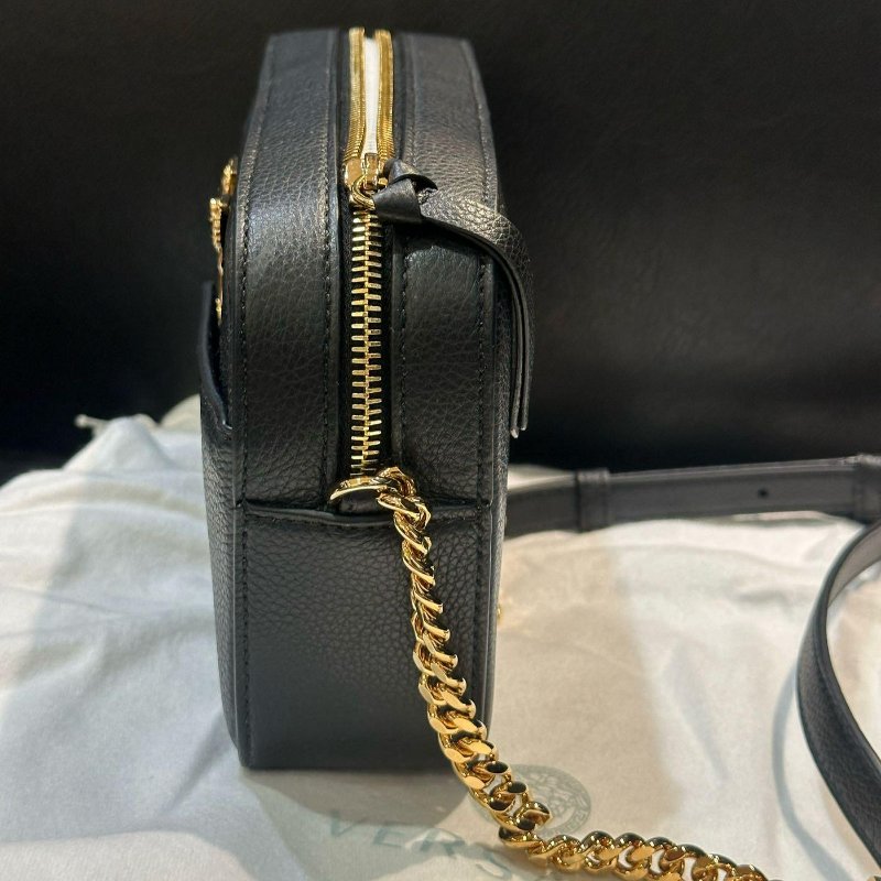 💎Han's house精品服飾💎 VERSACE 凡賽斯 女神頭 頂級黑牌 皮 斜背包-5