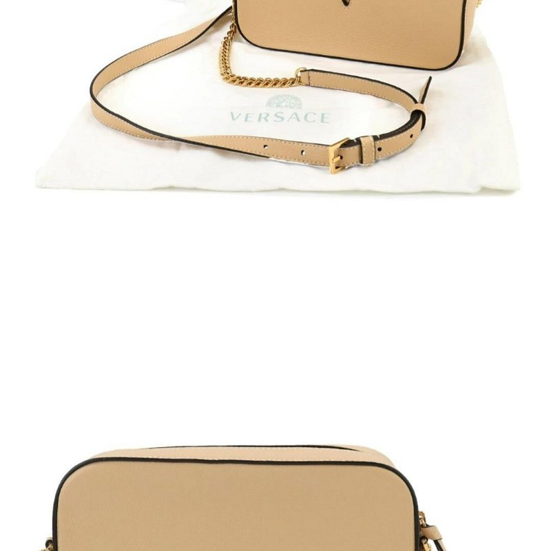 Han's house精品服飾💎 VERSACE 凡賽斯 女神頭 頂級黑牌 皮 斜背包-3