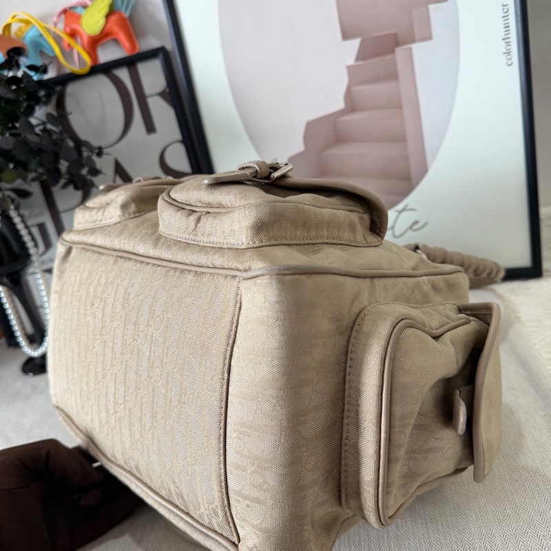 Dior/迪奧 奶油白中古老花醫生包托特包-5