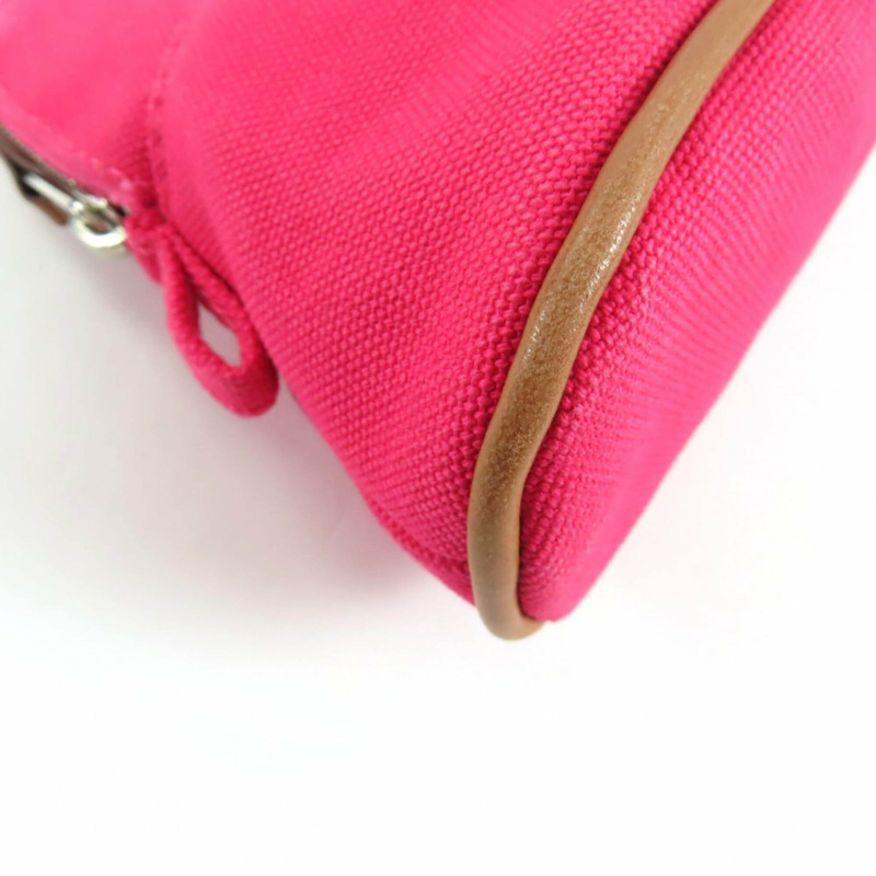 愛馬仕 Bolide 迷你手拿包，100% 棉，H 標誌刺繡，皮革飾邊，化妝粉，法國製造，女士。-4