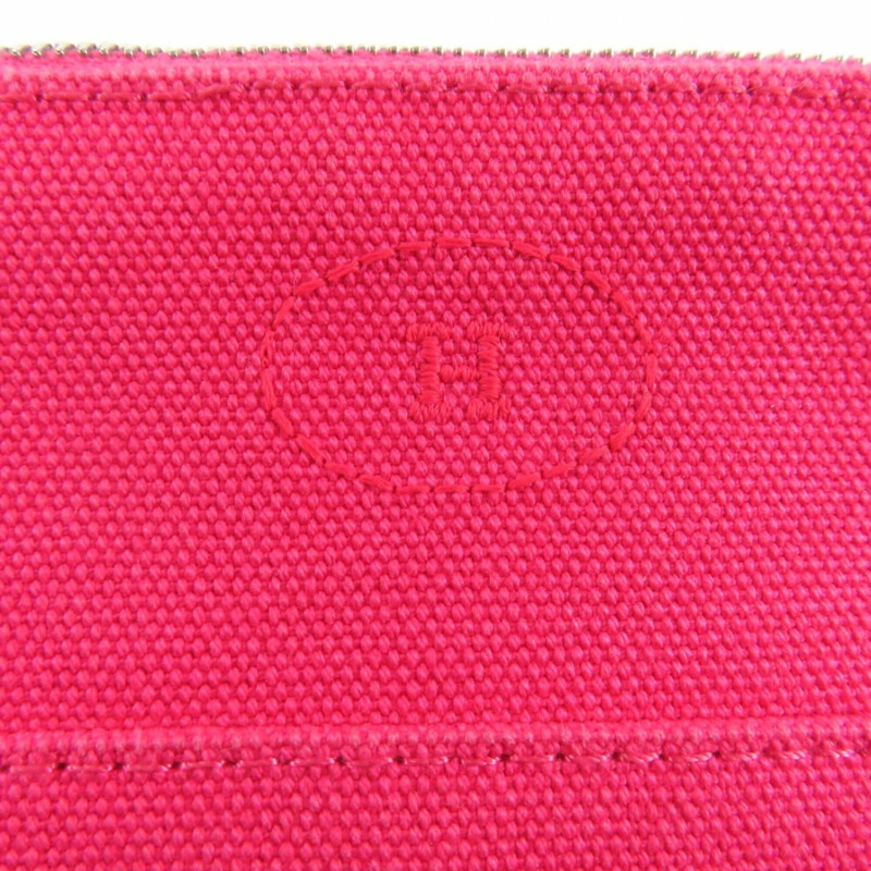 愛馬仕 Bolide 迷你手拿包，100% 棉，H 標誌刺繡，皮革飾邊，化妝粉，法國製造，女士。-5