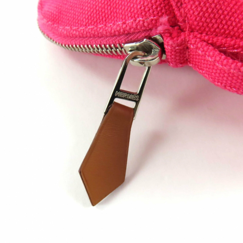 愛馬仕 Bolide 迷你手拿包，100% 棉，H 標誌刺繡，皮革飾邊，化妝粉，法國製造，女士。-6