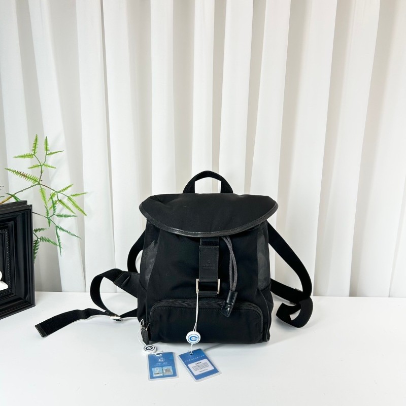 古馳/Gucci 黑色帆布拼網格雙肩包 輕便透氣 經典百搭 實用性強-0