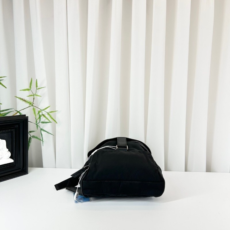 古馳/Gucci 黑色帆布拼網格雙肩包 輕便透氣 經典百搭 實用性強-3