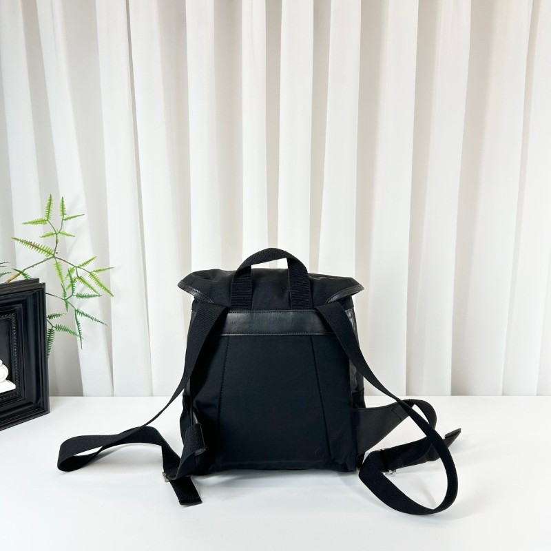 古馳/Gucci 黑色帆布拼網格雙肩包 輕便透氣 經典百搭 實用性強-6