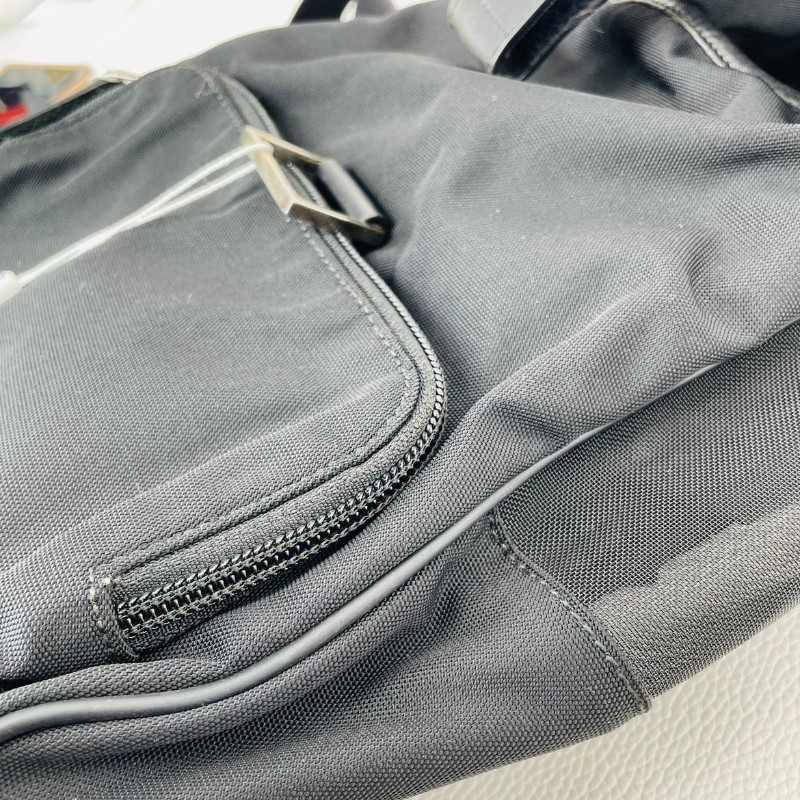 古馳/Gucci 黑色帆布拼網格雙肩包 輕便透氣 經典百搭 實用性強-7