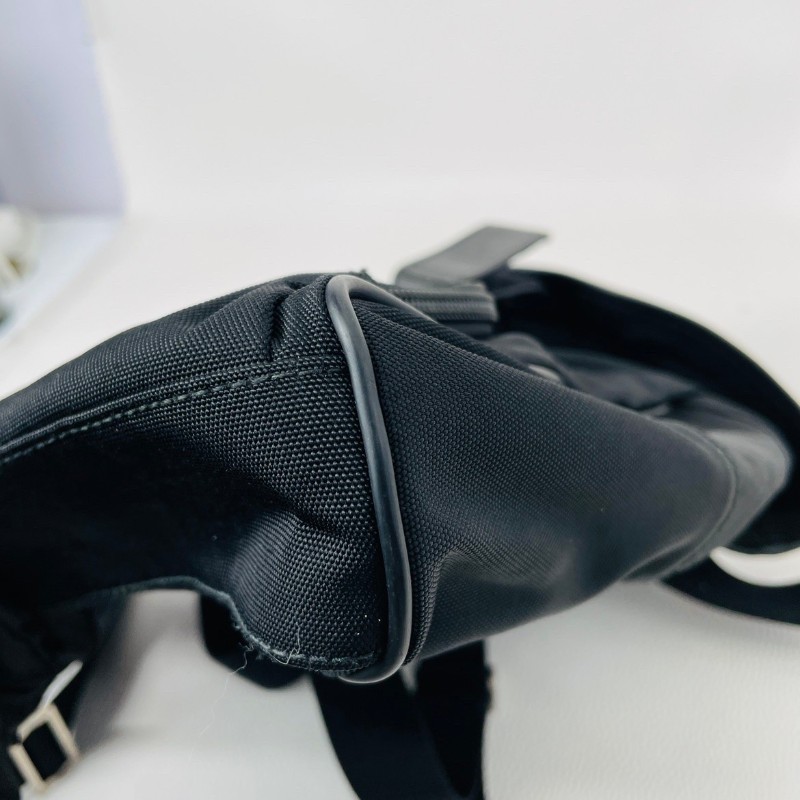 古馳/Gucci 黑色帆布拼網格雙肩包 輕便透氣 經典百搭 實用性強-8