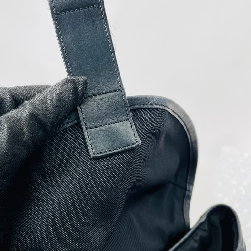 古馳/Gucci 黑色帆布拼網格雙肩包 輕便透氣 經典百搭 實用性強-10