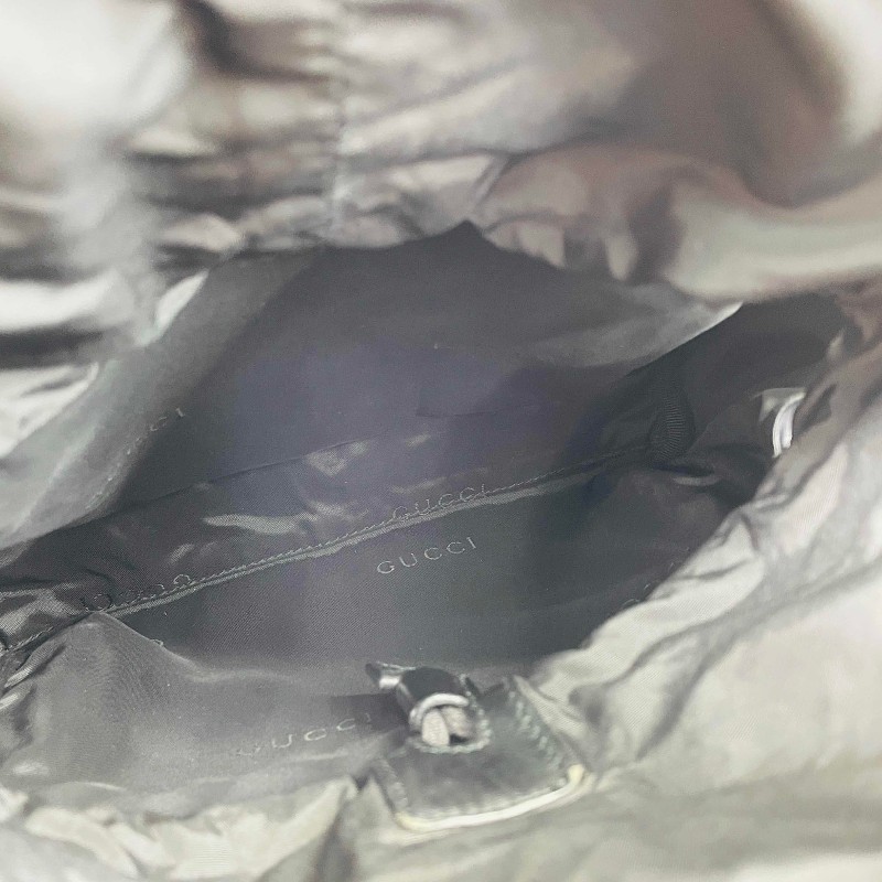 古馳/Gucci 黑色帆布拼網格雙肩包 輕便透氣 經典百搭 實用性強-11