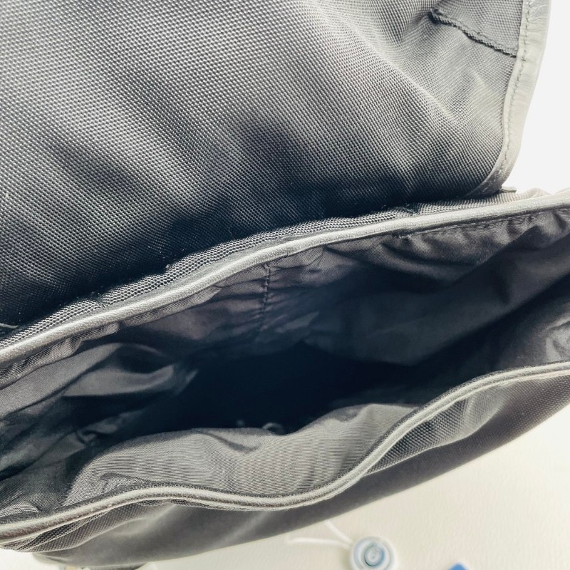 古馳/Gucci 黑色帆布拼網格雙肩包 輕便透氣 經典百搭 實用性強-15