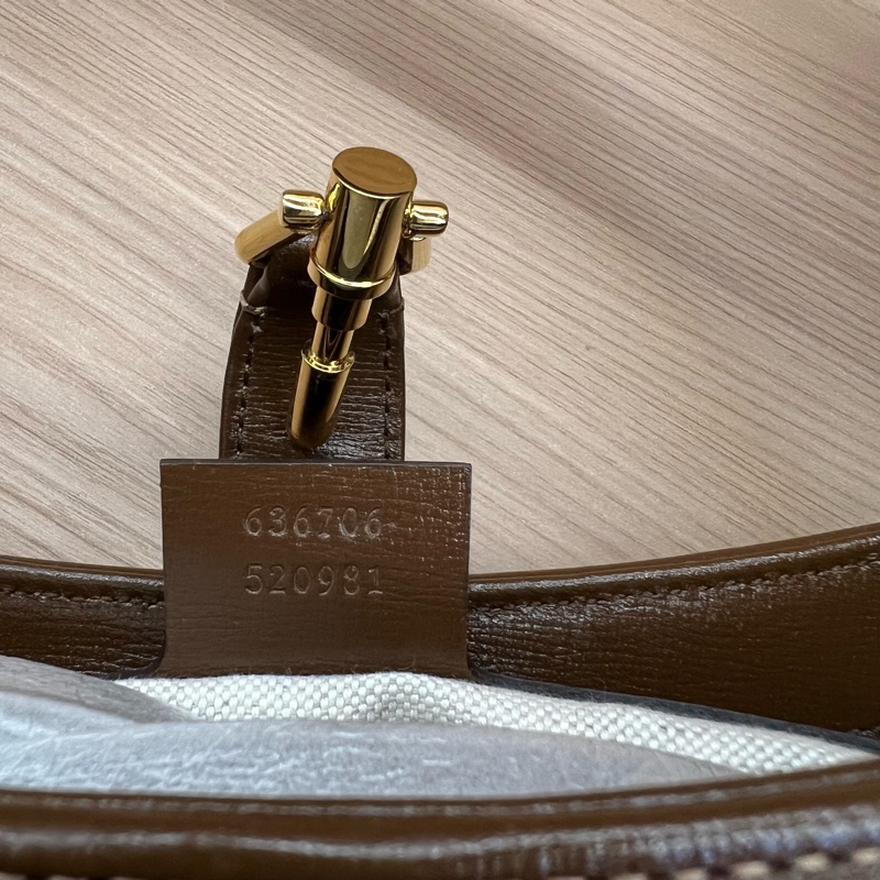 NO:273 Gucci古驰Jackie 1961限量款彩色条纹腋下包 棕色老花配彩色条纹 手提斜挎两用包-8