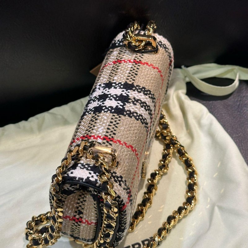 💎Han's house精品服飾💎 Burberry TB Lola 格紋 斜背包 迷你 17x10x3.5CM 現貨 原價57200-3