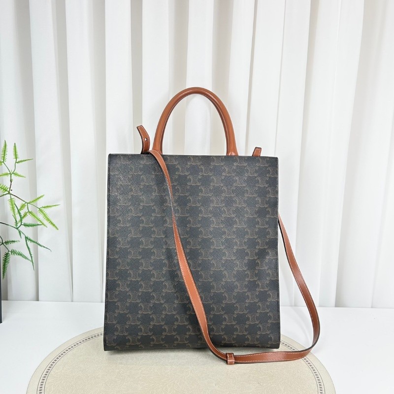 賽琳/Celine  經典Triomphe老花托特包 經典凱旋門印花 搭配棕色皮帶 時尚又耐看 休閒百搭款-8