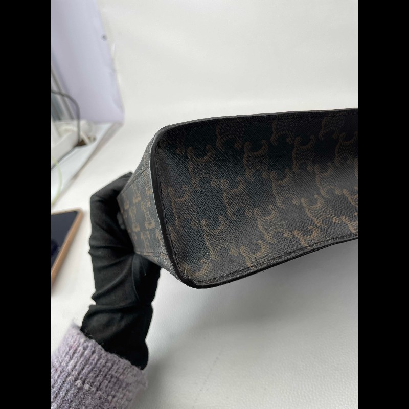 賽琳/Celine  經典Triomphe老花托特包 經典凱旋門印花 搭配棕色皮帶 時尚又耐看 休閒百搭款-9