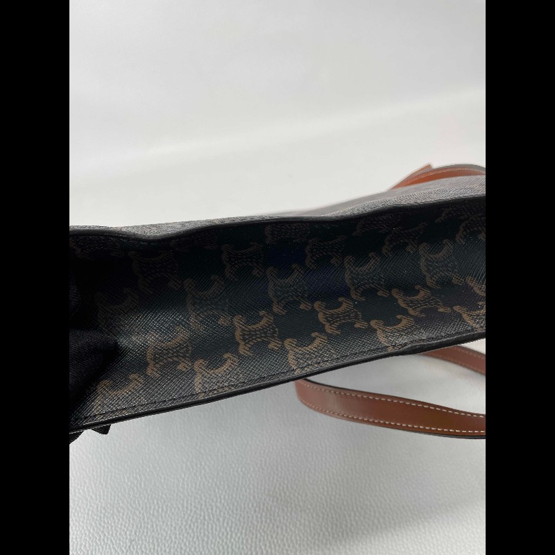 賽琳/Celine  經典Triomphe老花托特包 經典凱旋門印花 搭配棕色皮帶 時尚又耐看 休閒百搭款-10