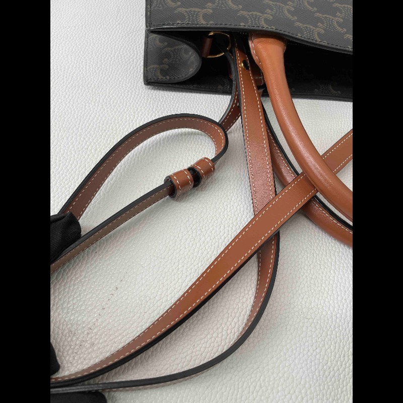 賽琳/Celine  經典Triomphe老花托特包 經典凱旋門印花 搭配棕色皮帶 時尚又耐看 休閒百搭款-14