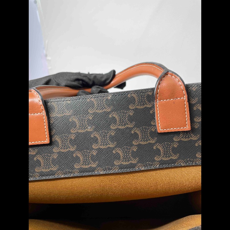 賽琳/Celine  經典Triomphe老花托特包 經典凱旋門印花 搭配棕色皮帶 時尚又耐看 休閒百搭款-15