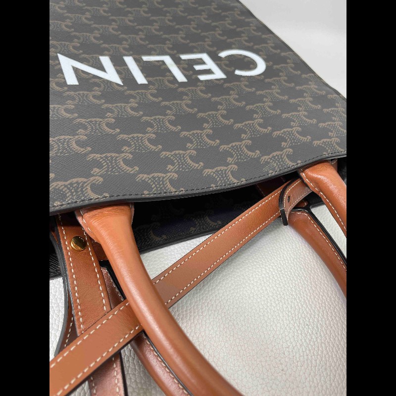 賽琳/Celine  經典Triomphe老花托特包 經典凱旋門印花 搭配棕色皮帶 時尚又耐看 休閒百搭款-19