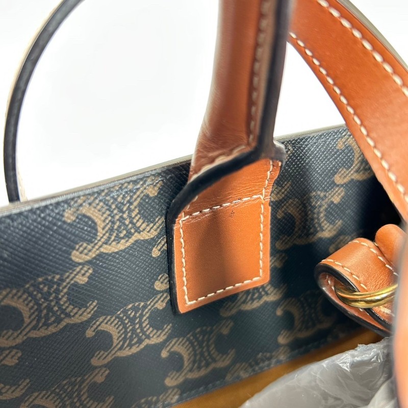 賽琳/Celine  經典Triomphe老花托特包 經典凱旋門印花 搭配棕色皮帶 時尚又耐看 休閒百搭款-20