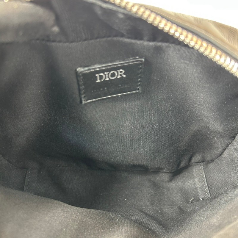 迪奧/Dior Safari  黑色全皮拉鍊相機包單肩斜挎包 五金銀色logo 可手拿也可單肩斜挎 實用百搭-10