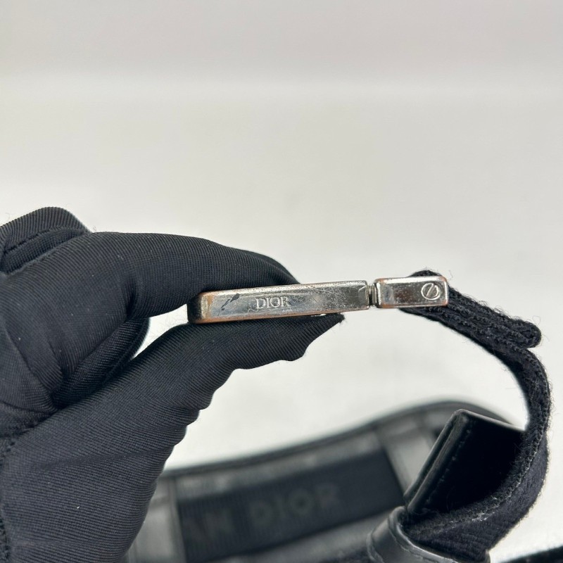 迪奧/Dior Safari  黑色全皮拉鍊相機包單肩斜挎包 五金銀色logo 可手拿也可單肩斜挎 實用百搭-17