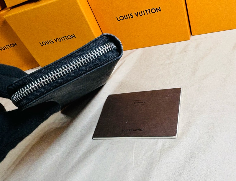 🔥近新美品 LV 路易威登 Louis Vuitton 黑棋盤格拉鏈 14卡長夾-6