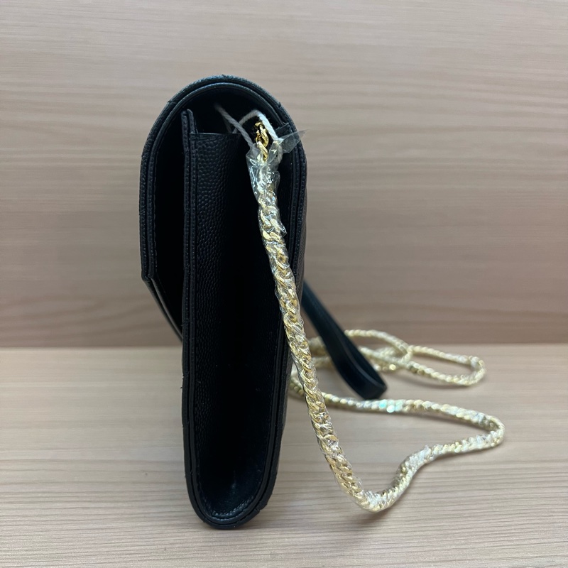 NO:323 YSL 圣罗兰鱼子酱黑金信封包 鏈條可拆卸 可手提可單肩斜挎-2
