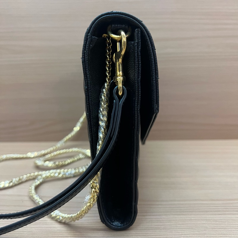 NO:323 YSL 圣罗兰鱼子酱黑金信封包 鏈條可拆卸 可手提可單肩斜挎-3