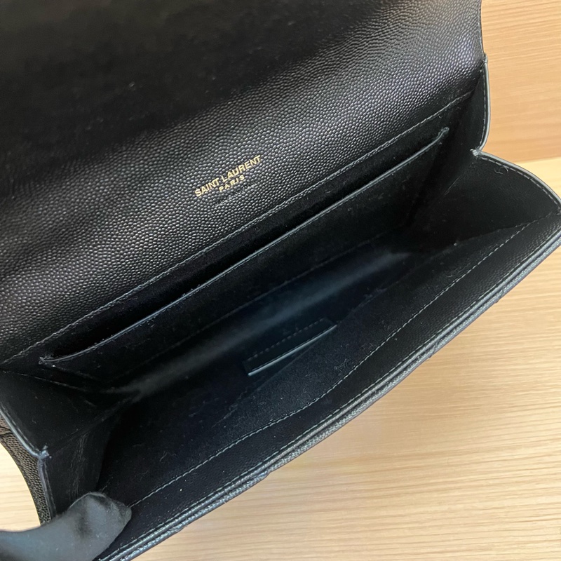 NO:323 YSL 圣罗兰鱼子酱黑金信封包 鏈條可拆卸 可手提可單肩斜挎-7