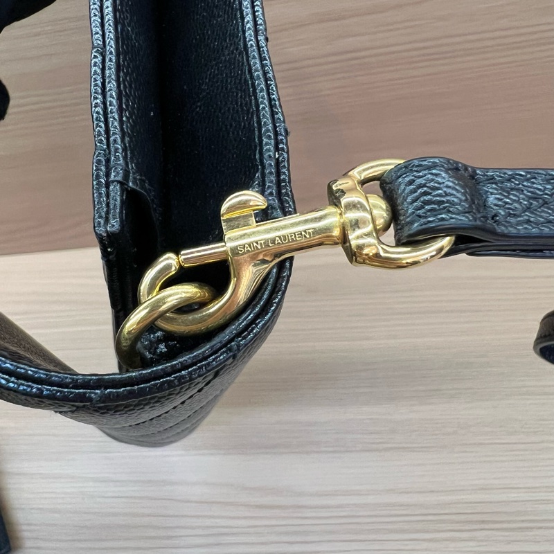 NO:323 YSL 圣罗兰鱼子酱黑金信封包 鏈條可拆卸 可手提可單肩斜挎-8