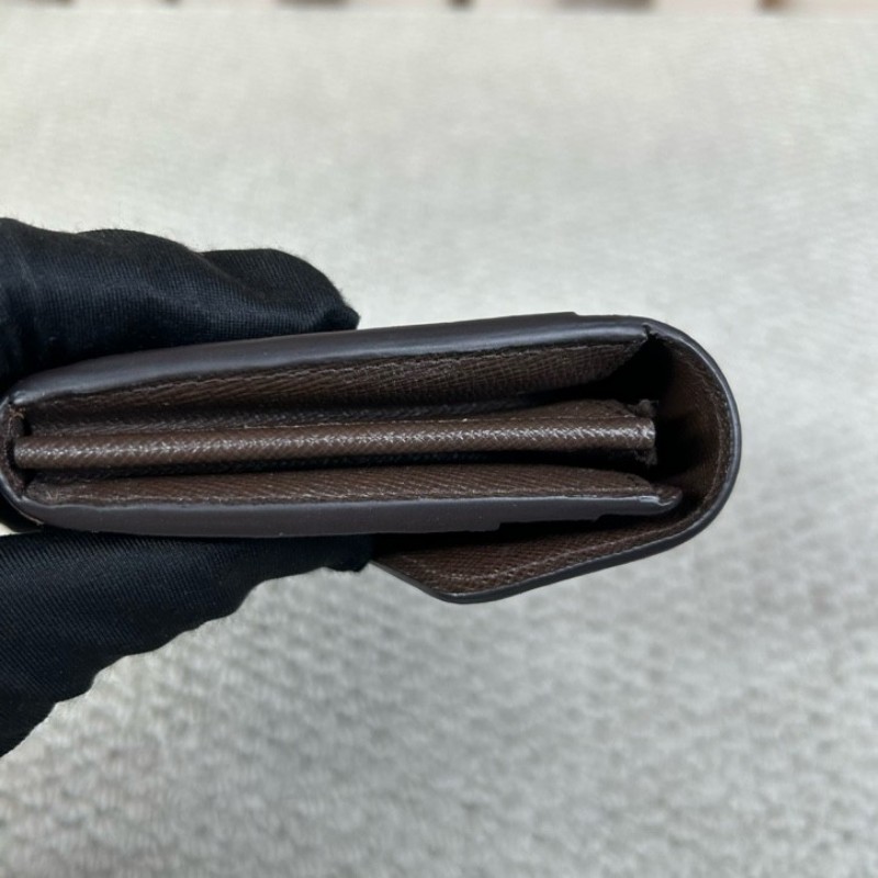 LV路易威登棋盤格長款錢包 棕色棋盤格 金色五金 卡位多 容量實用 日常使用很方便-8