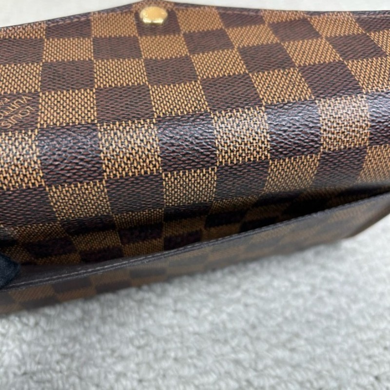 LV路易威登棋盤格長款錢包 棕色棋盤格 金色五金 卡位多 容量實用 日常使用很方便-9