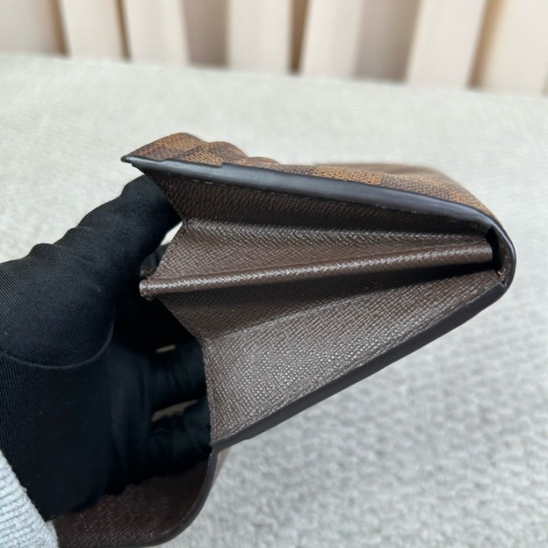 LV路易威登棋盤格長款錢包 棕色棋盤格 金色五金 卡位多 容量實用 日常使用很方便-10