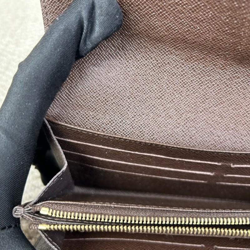 LV路易威登棋盤格長款錢包 棕色棋盤格 金色五金 卡位多 容量實用 日常使用很方便-17