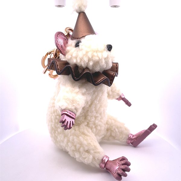 【CO638】COACH 白色鼠年派對鑰匙圈 F78320-1