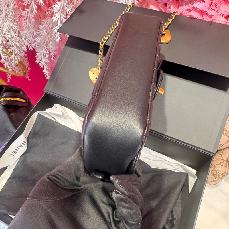 Chanel 黑金方胖子18愛心鏈/王吉娜古董精品-6